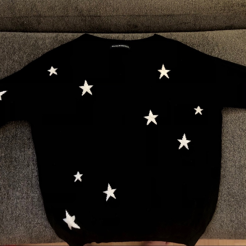 Black and White Brandy Melville Star Sweater